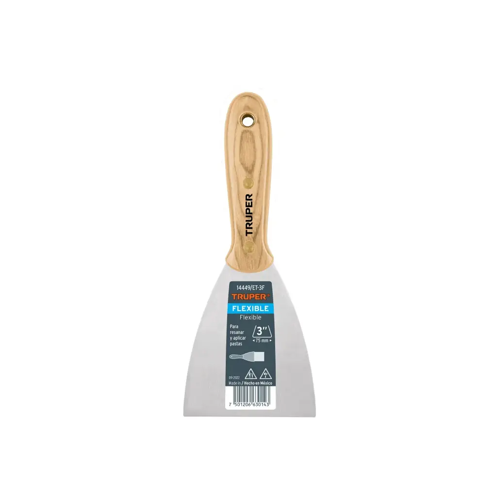 [14449] Espátula flexible 3" con mango de madera | Truper