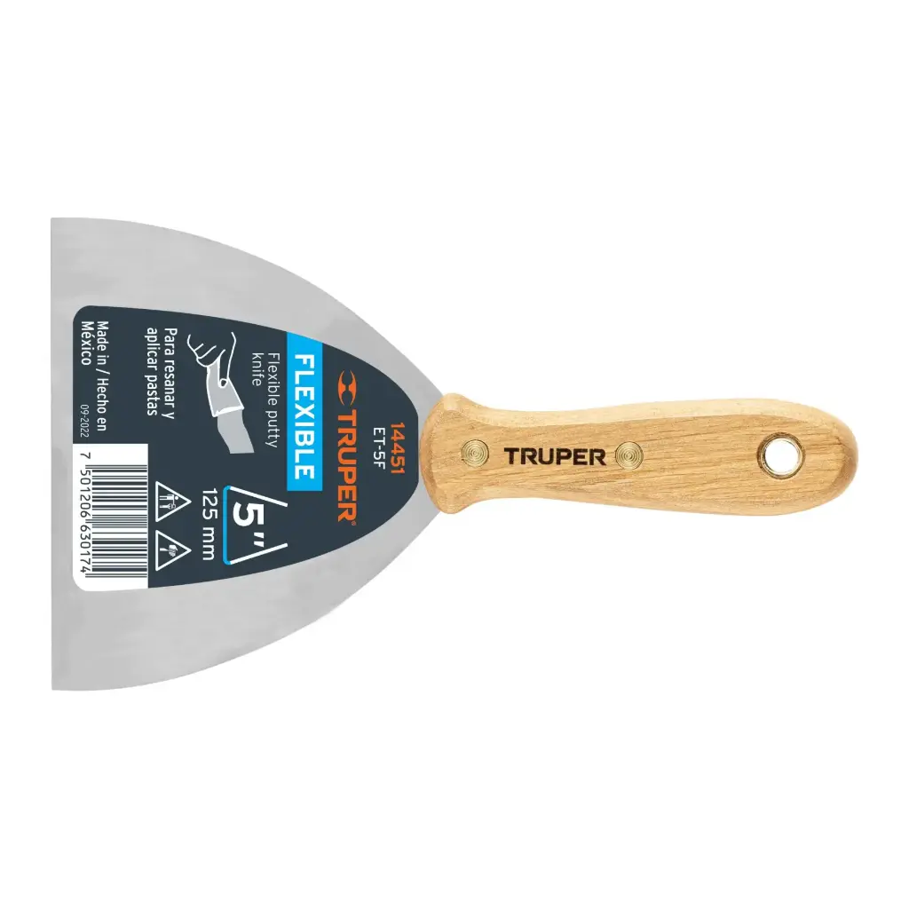 [14451] Espátula flexible 5" con mango de madera | Truper