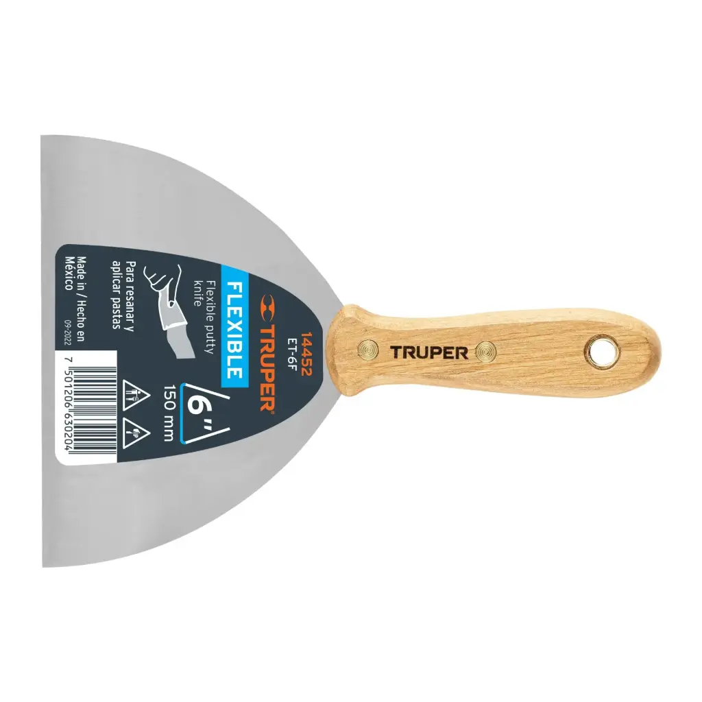 [14452] Espátula flexible 6" con mango de madera | Truper