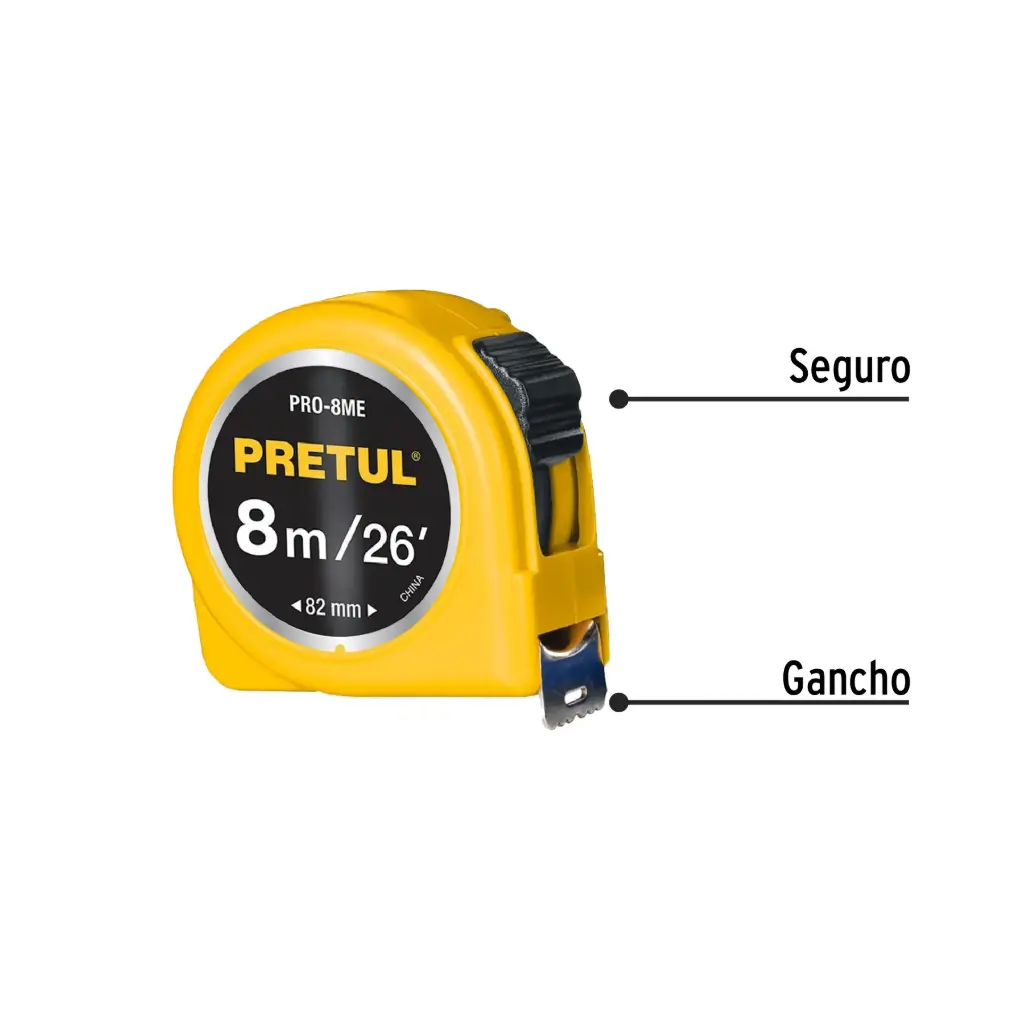 [21625] Flexómetro 8m cinta 13 mm | Pretul