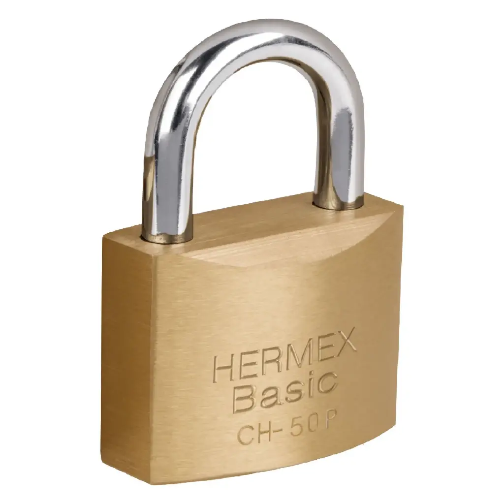 Candado 50 mm Hierro Corto Latón en Caja | Hermex Basic
