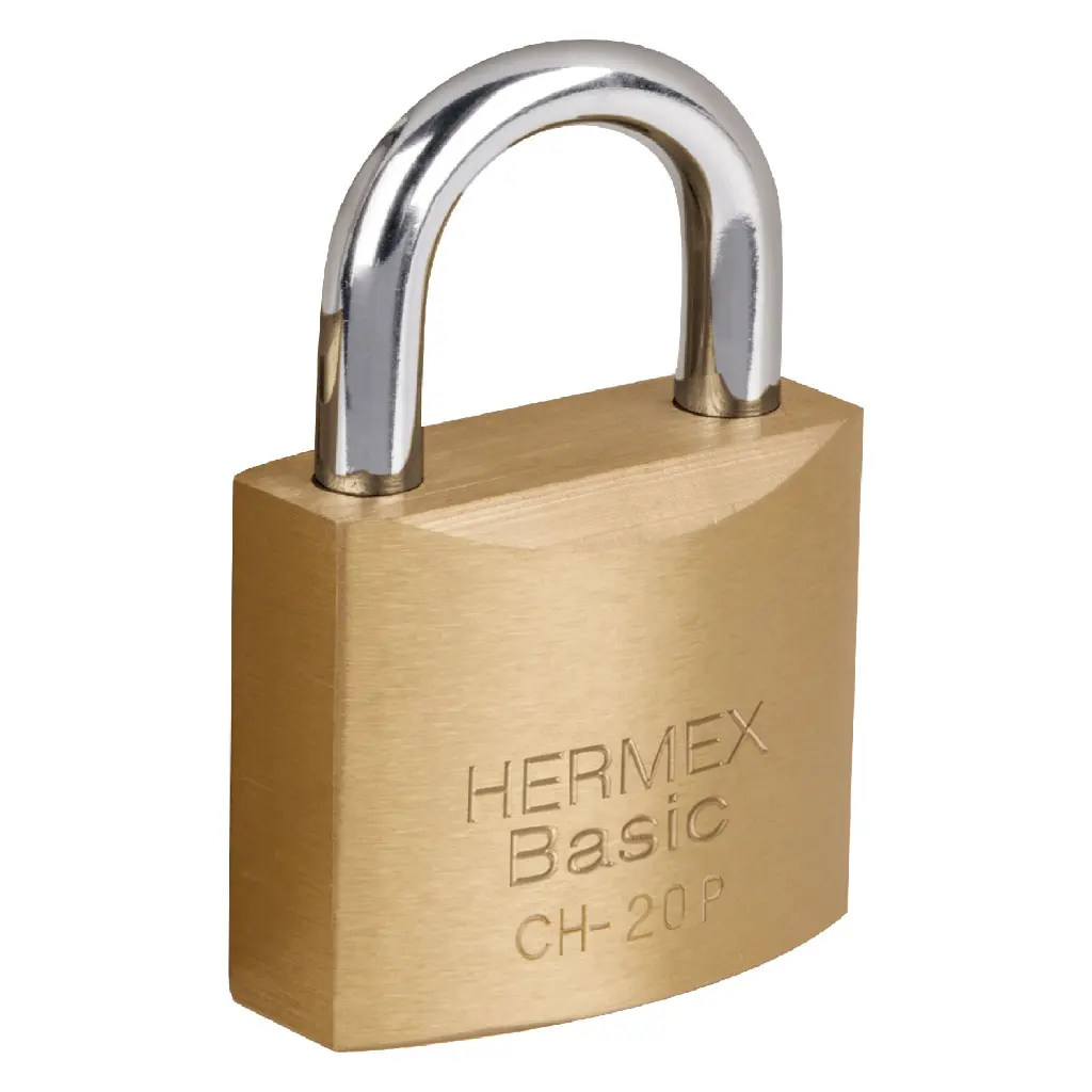 [22526] Candado 20 mm Hierro Corto Latón en Caja | Hermex Basic