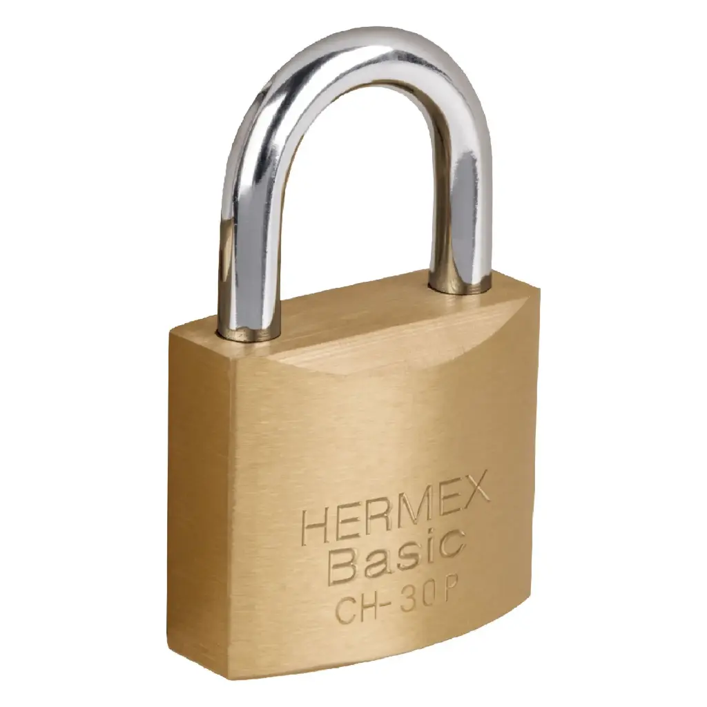 Candado 30 mm Hierro Corto Latón en Caja | Hermex Basic