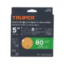 Paquete de Lija 5" grano 80 con 5 discos 8 perforaciones madera | Truper