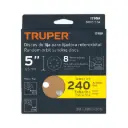 Paquete de Lija 5" grano 240 con 5 discos 8 perforaciones madera | Truper
