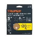 Paquete de Lija 5" grano 120 con 5 discos 8 perforaciones madera | Truper