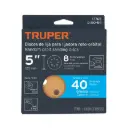 Paquete de Lija 5" grano 40 con 5 discos 8 perforaciones madera | Truper