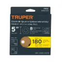 Paquete de Lija 5" grano 180 con 5 discos 8 perforaciones madera | Truper