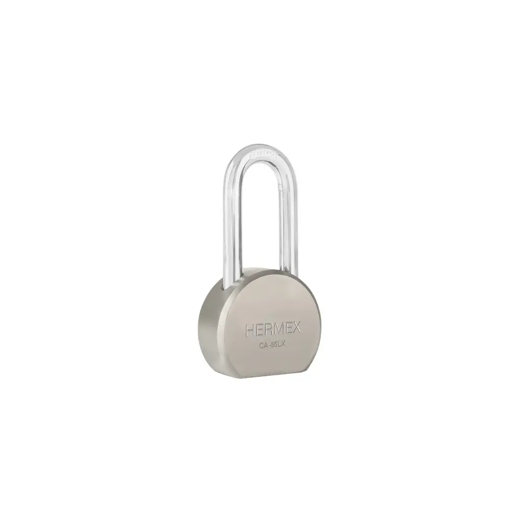 [43339] Candado acero 65mm máxima seguridad gancho Largo Llave Tetra | Hermex