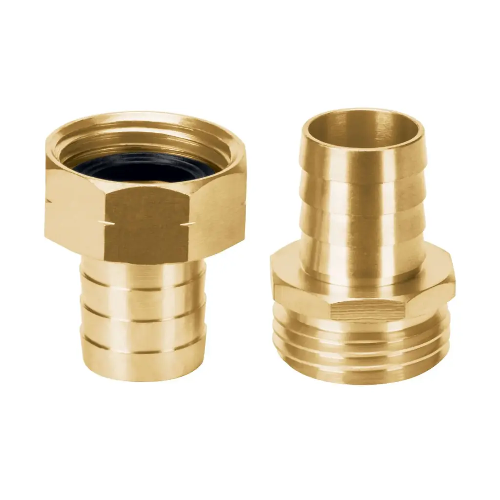 Conectores 3/4" macho y hembra de latón sólido para manguera| Truper