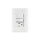 Placa armada 2 Interruptores sencillos + 1 Contacto dúplex 2 polos + tierra Blanco | Volteck Basic