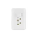 Placa armada 1 Interruptor sencillo + 2 Contactos dúplex 2 polos + tierra Blanco | Volteck Basic