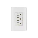 Placa armada 3 Contactos dúplex 2 polos + tierra Blanco | Volteck Basic