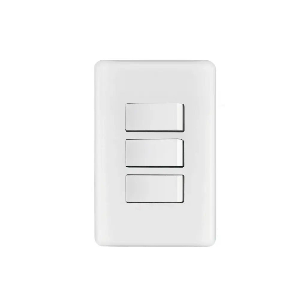 [25083] Placa armada 3 Interruptores sencillos Blanco | Volteck Basic