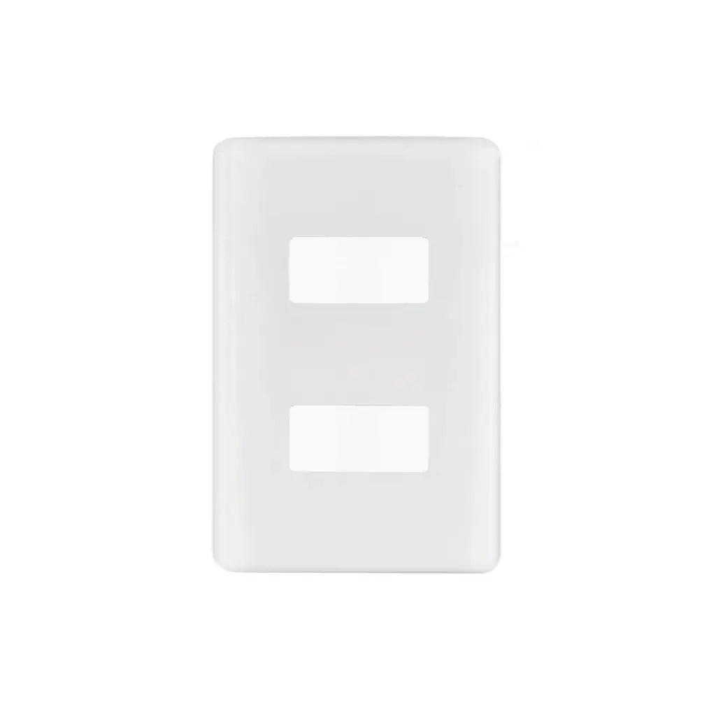 [27223] Placa 2 módulos ABS Blanca| Volteck Basic