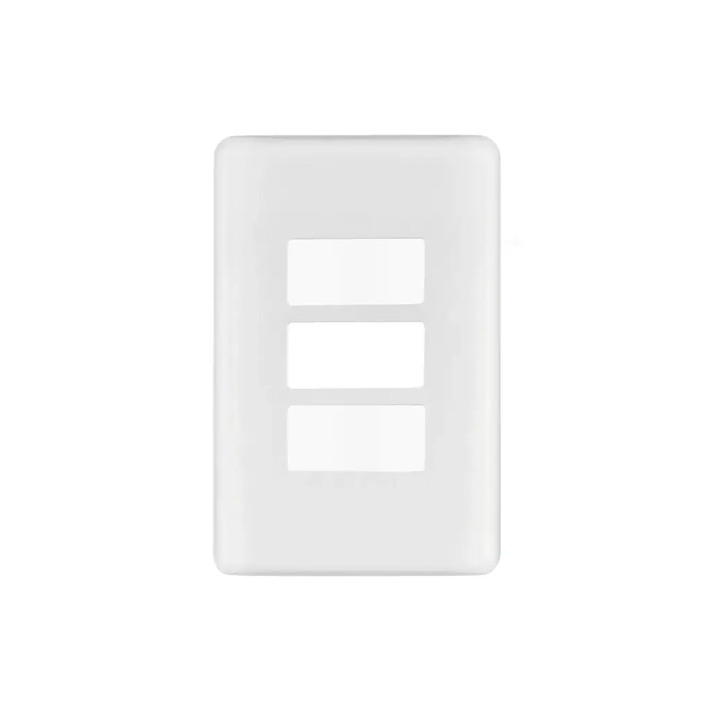 [27224] Placa 3 módulos ABS Blanca| Volteck Basic