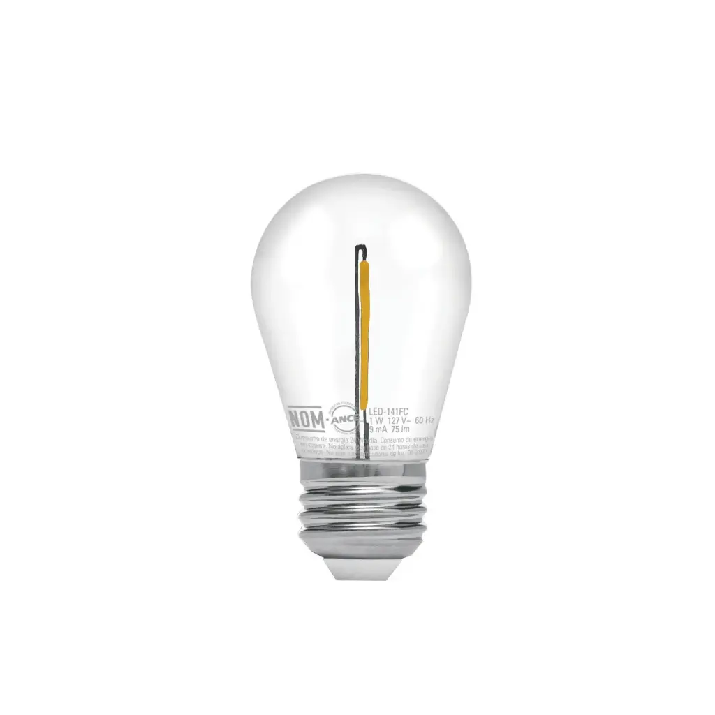 [48452] Lámpara LED S14 con filamento 1 W luz cálida caja Foco│Volteck