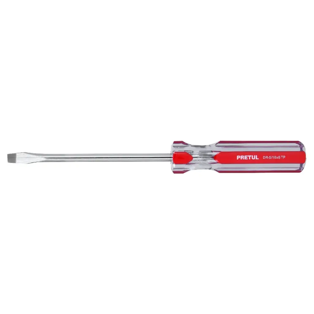 Desarmador plano 5/16 x 6" mango de PVC  | Pretul