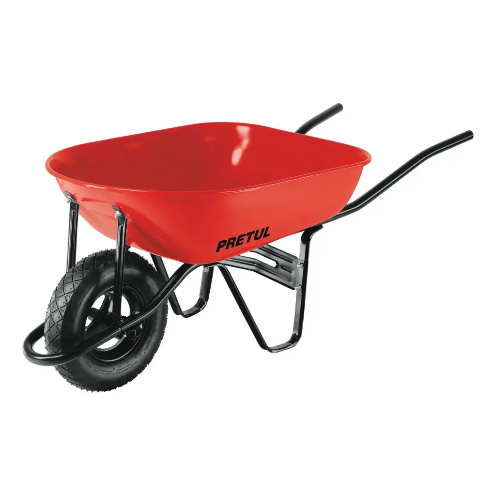 [20627] Carretilla 5.5 ft3 roja neumática bastidor tubular | Pretul