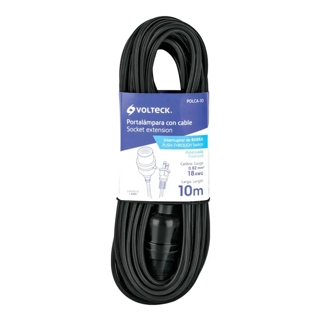 [47144] Portálamparas - extension con socket de 10 m | Volteck