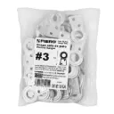 Bolsa colas de pato #3 con 100 pzas altura 4 cm ojillo 11.2 mm | Fiero