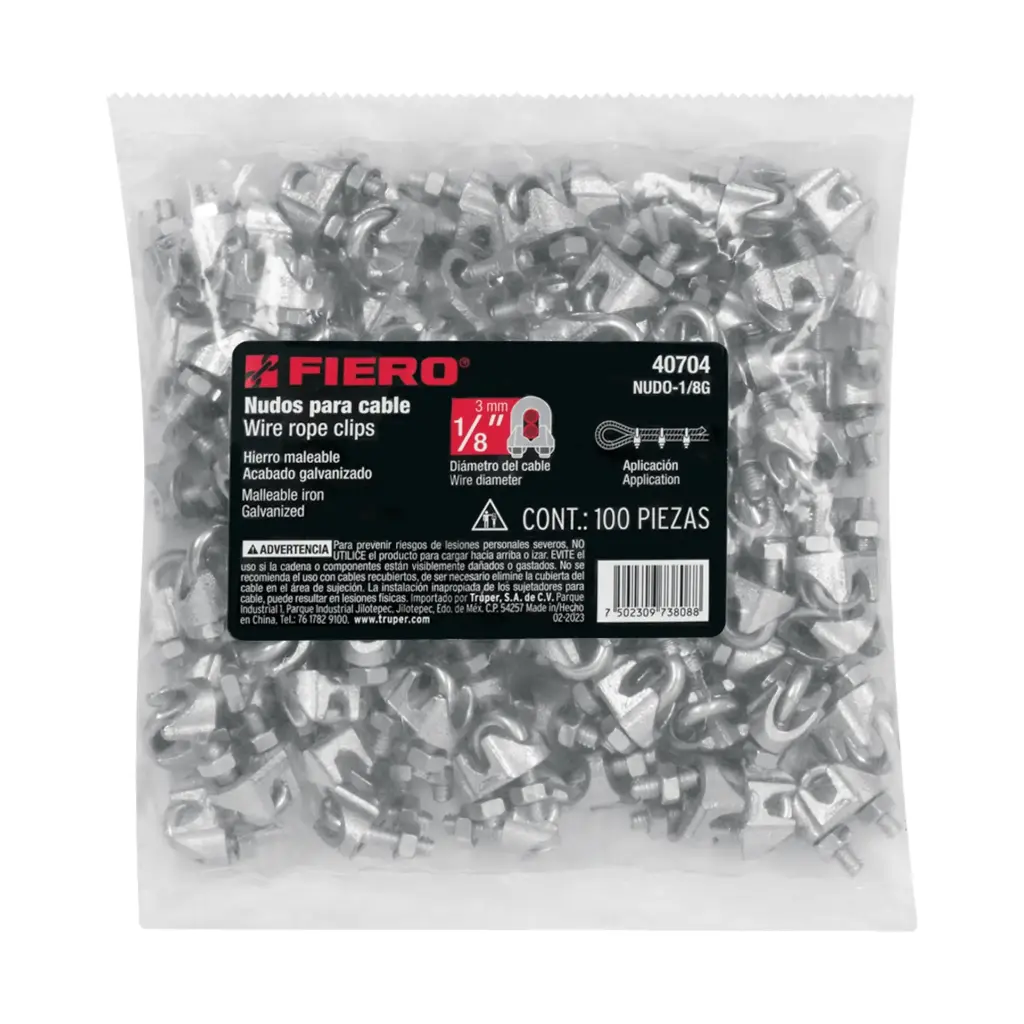 Bolsa nudos 1/8" para cable con 100 pzas
