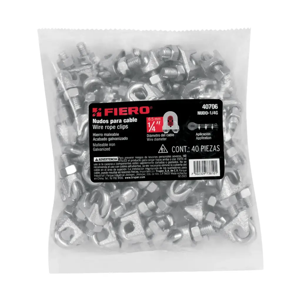 Bolsa nudos 1/4" para cable con 40 pzas