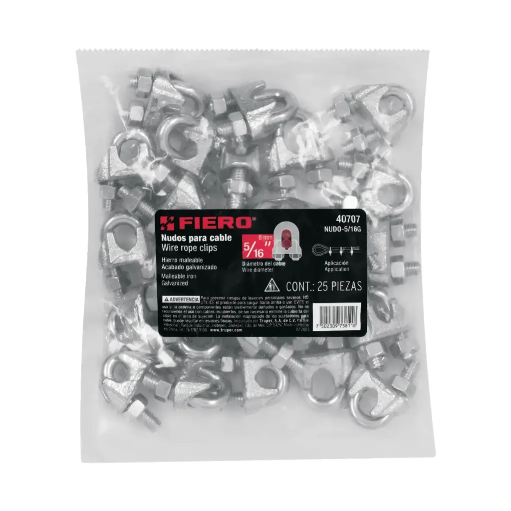 [40707] [40707] Bolsa nudos 5/16" para cable con 25 pzas