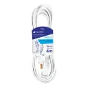 Extensión eléctrica 4m doméstica blanca clavija recta | Volteck