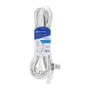 Extensión eléctrica 10m doméstica blanca clavija recta | Volteck