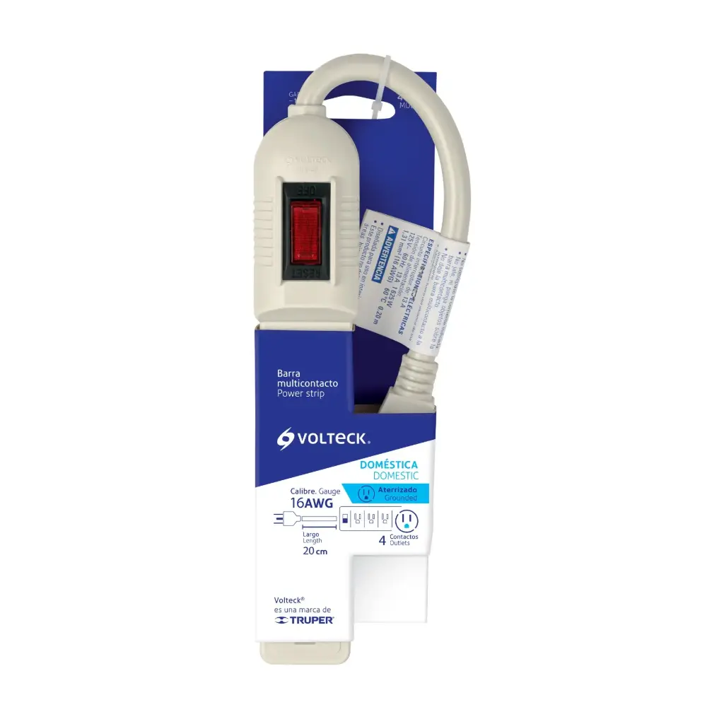 Multicontacto económico 4 entradas blanco | Volteck