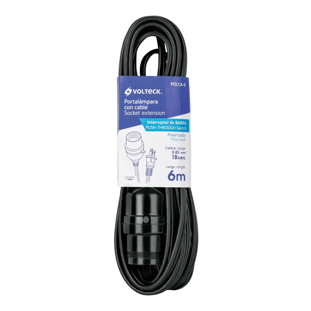 [47143] Portálamparas extension con socket de 6 m | Volteck