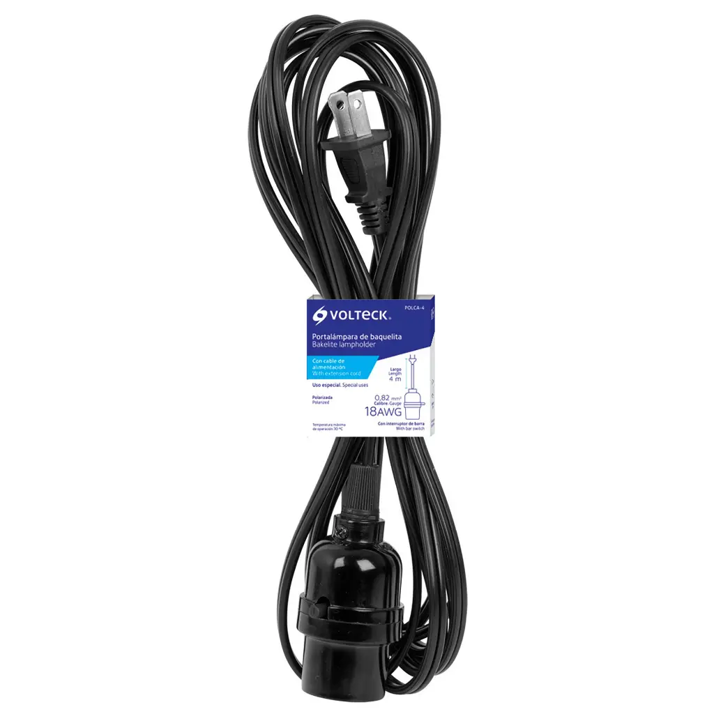 [47142] Portálamparas - extension con socket de 4 m | Volteck