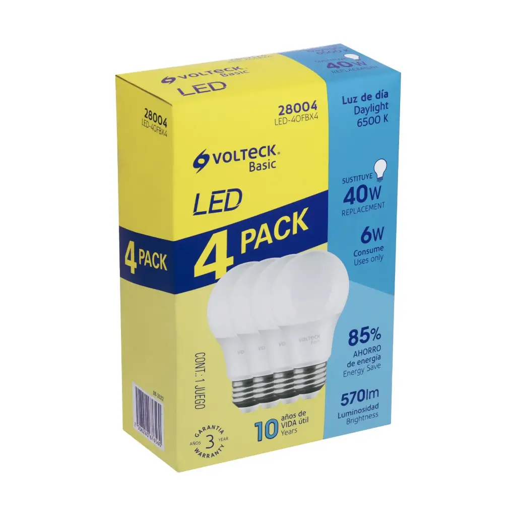 Paquete de lampara led 6w sustituye 40w 4pz│Foco