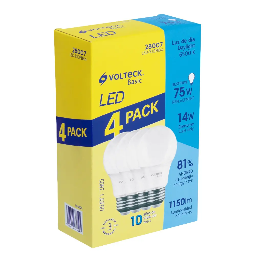 Paquete de lampara led 14w sustituye 75w 4pz │Foco
