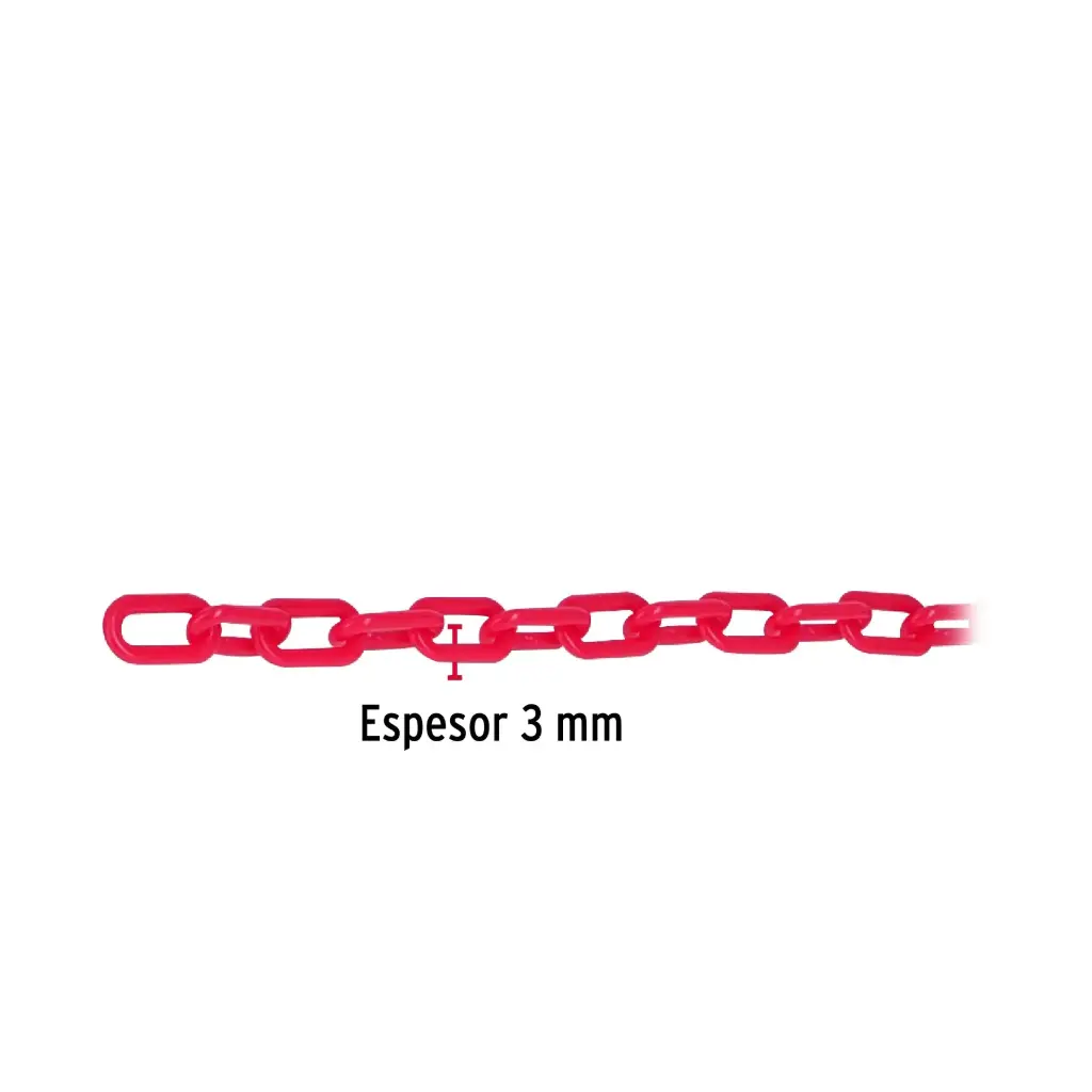 Metro cadena de plástico 3 mm rojo | Fiero