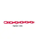 Metro cadena de plástico 3 mm rojo | Fiero