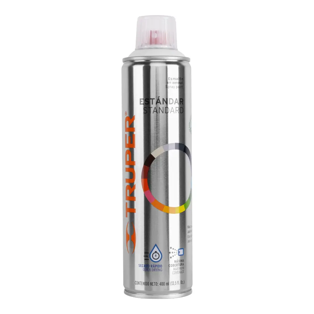 [19032] Pintura en aerosol blanco brillante bote esbelto 400 ml | Truper