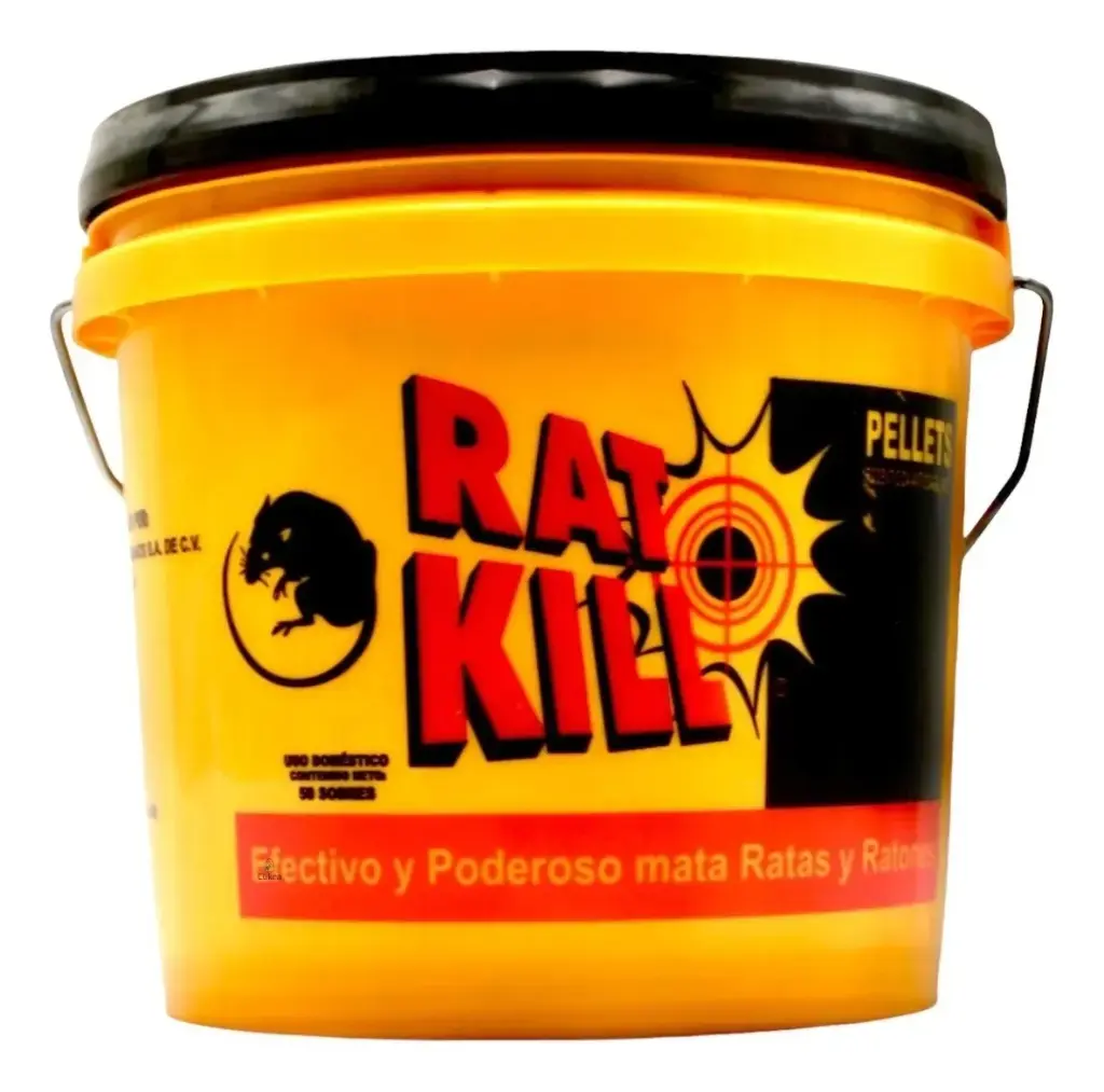 [1382] Raticida Rat Kill Churritos cubeta 50 sobres de 20 g | Veneno para ratas