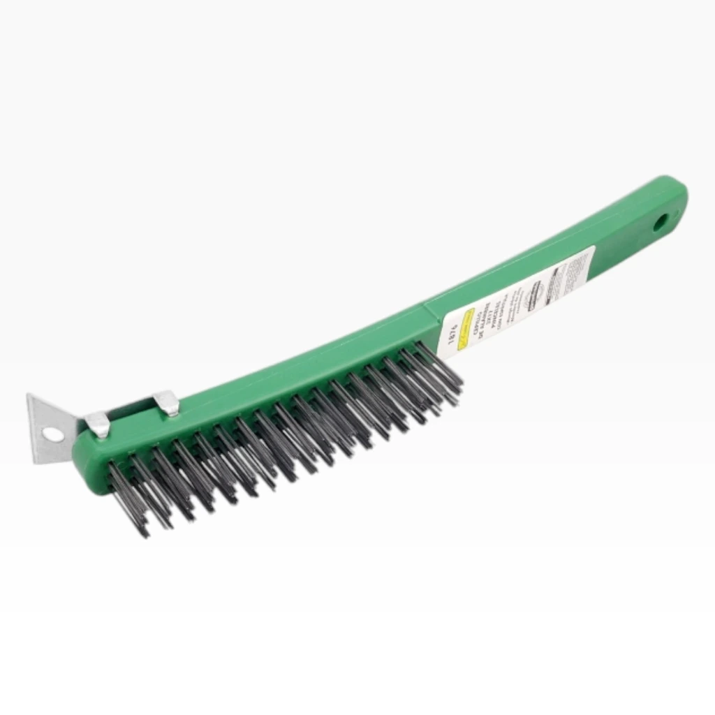 [1876] Cepillo de alambre 3×17 mango plástico con espátula | Lion Tools