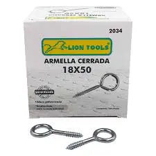 [2034] Caja con armella cerrada 18 x 50 | Lion Tools con 144 pzas