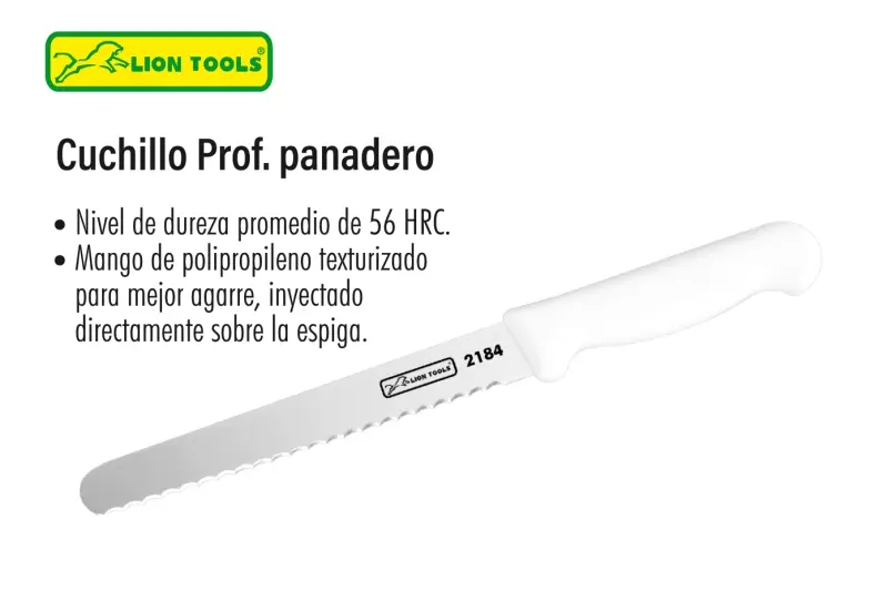 Cuchillo 8" profesional panadero con sierra | Lion Tools
