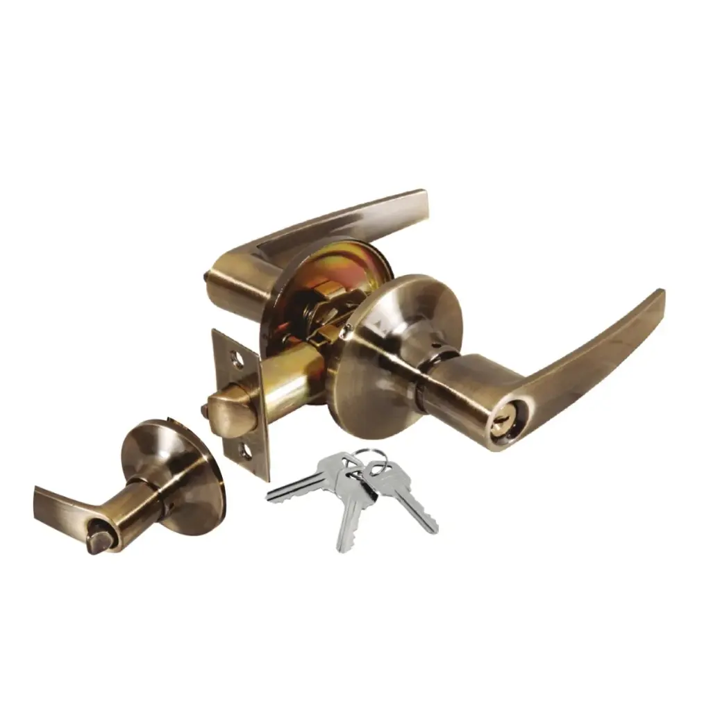 [2502] Cerradura de manija latón antiguo para recámara | Lion Tools
