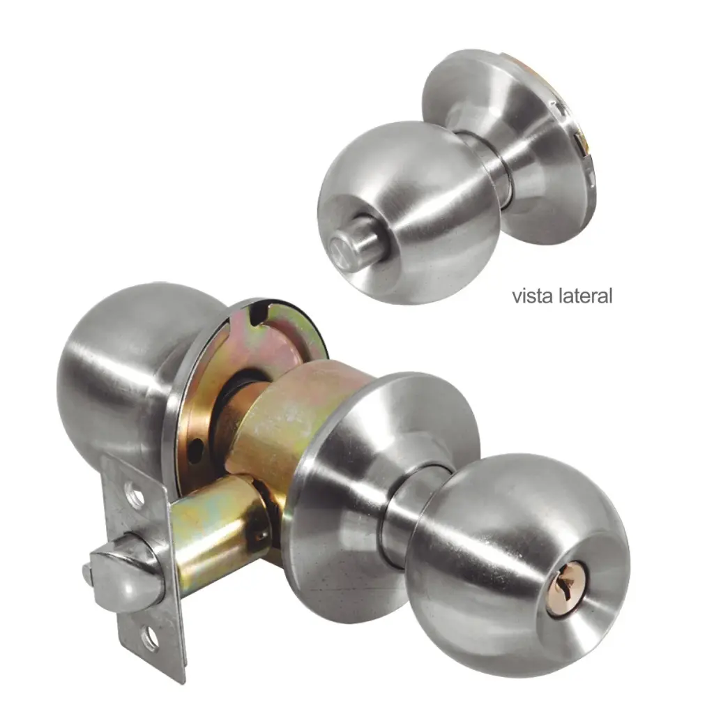 Cerradura de pomo acero inoxidable para recámara | Lion Tools