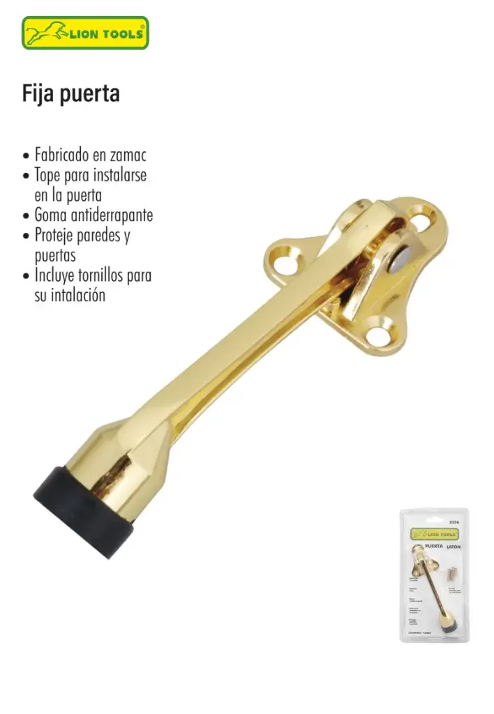 [2556] Fija puerta laton | Lion Tools