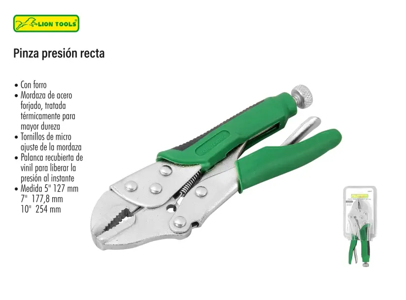 [3094] PINZA PRESION 10" RECTA FORRO LION TOOLS