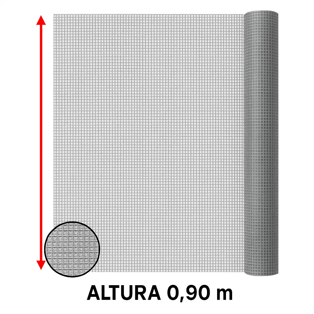 Rollo tela mosquitera 0.90 mtrs galvanizada 30 mtrs