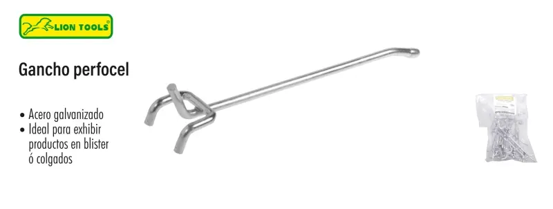 [6071-1] Gancho perfocel 8" | Lion Tools