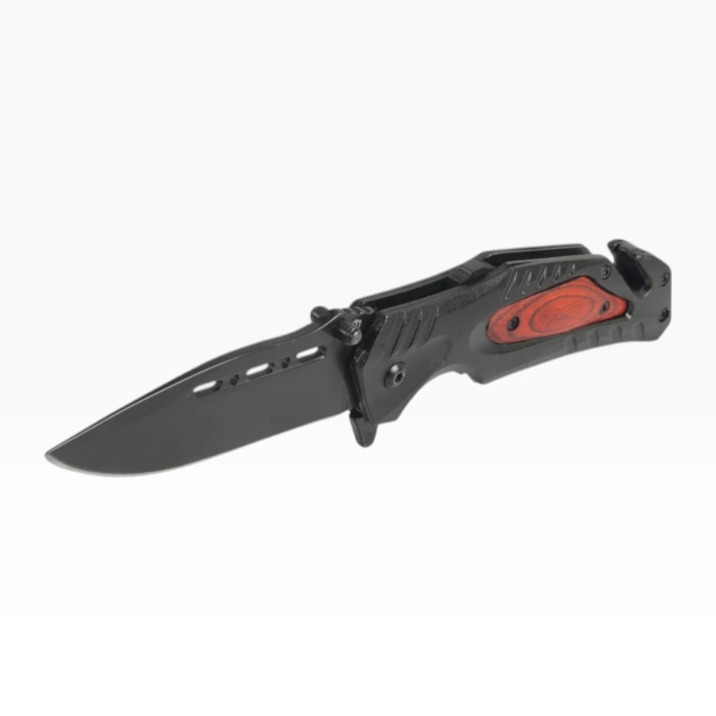 [7061] Navaja 3 1/2" pavonada cacha metal y madera | Lion Tools
