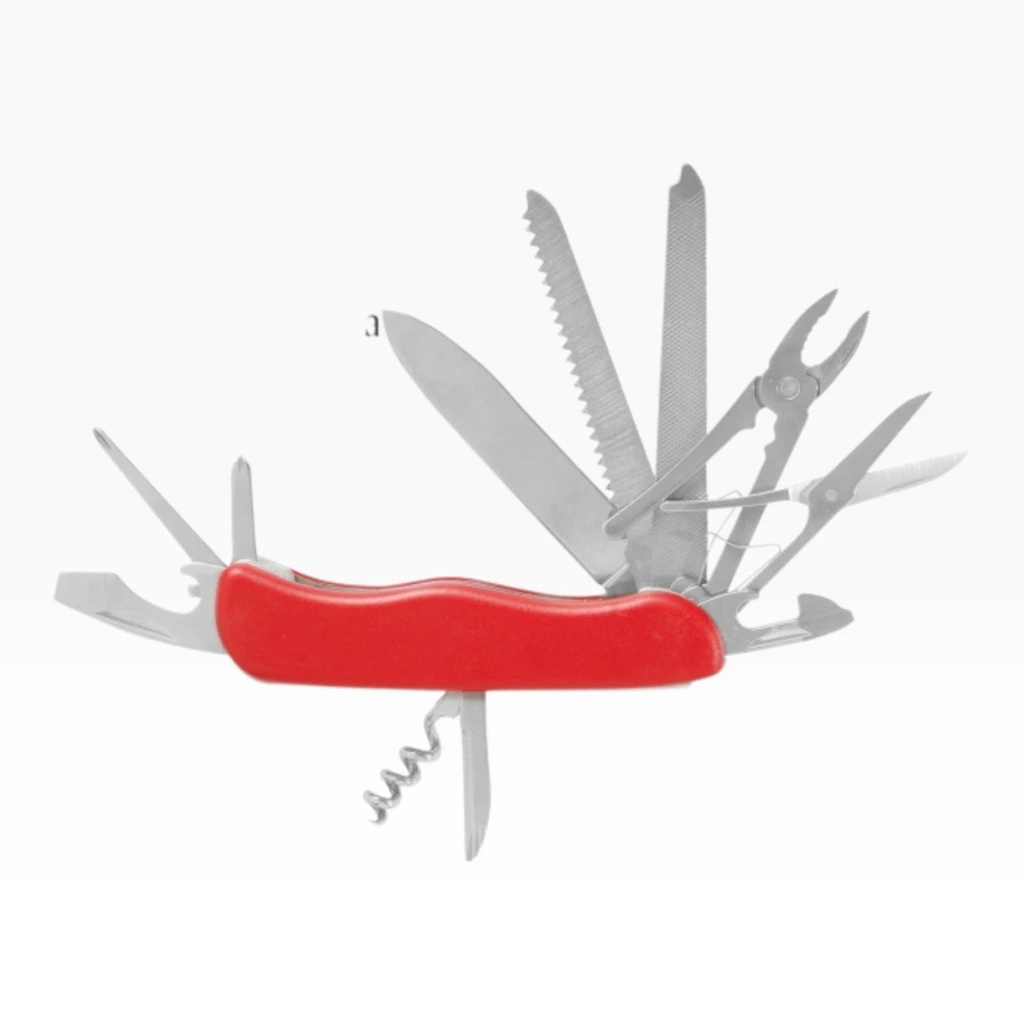Navaja 10 usos cacha de plástico roja | Lion Tools